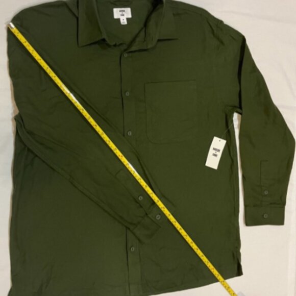 Mode of One Men's Relaxed-Fit Flannel Wovens Shirt Wild Ivy Size M - Picture 8 of 9